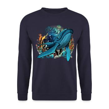 Blauwal - Unisex Pullover - Navy - Vorne - Alina (178cm) & Michal (187cm)