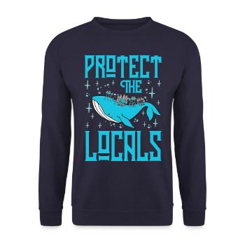 Schützen Sie die Einheimischen - Unisex Pullover - Navy - Vorne - Alina (178cm) & Michal (187cm)