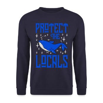 Schützen Sie die Einheimischen - Unisex Pullover - Navy - Vorne - Alina (178cm) & Michal (187cm)