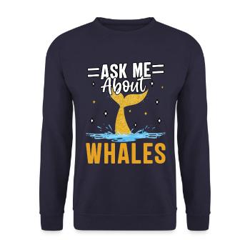 Fragen Sie mich nach Walen - Unisex Pullover - Navy - Vorne - Alina (178cm) & Michal (187cm)