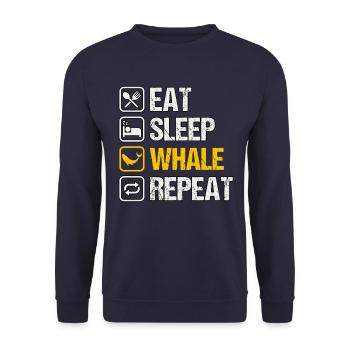 Mangez dormir Baleine Répéter - Sweat-shirt Unisexe - marine - Devant - Alina (178cm) & Michal (187cm)