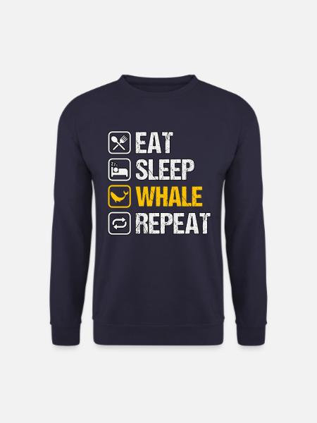 Eat Sleep Whale Repeat - Unisex Sweatshirt - navy