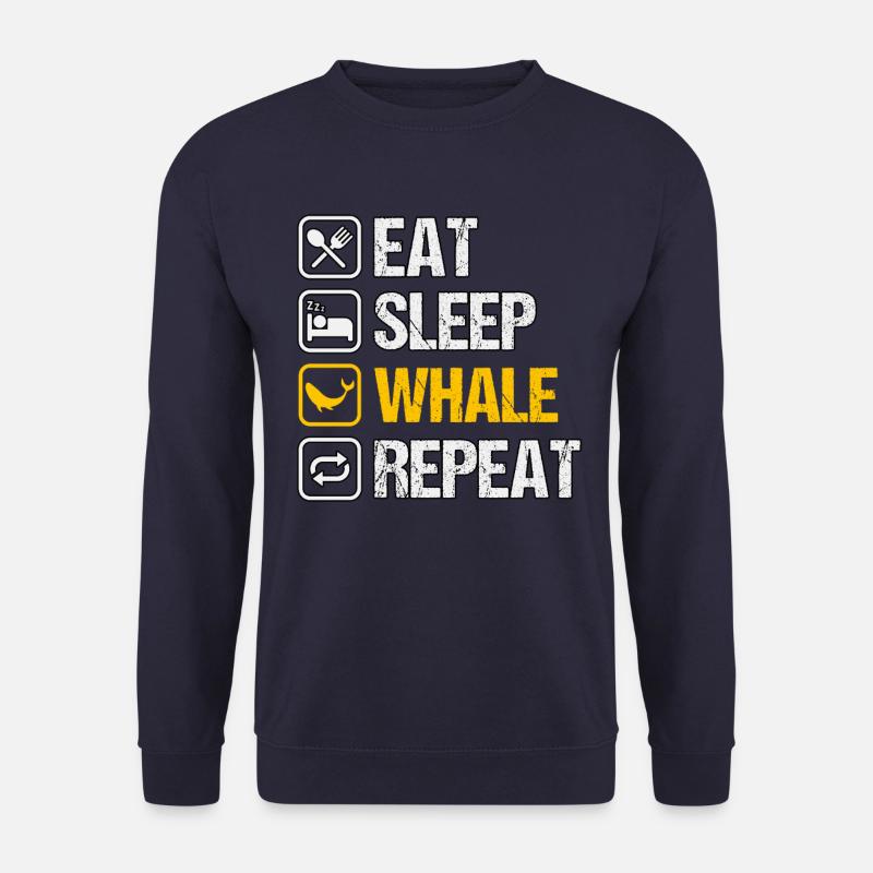 Eat Sleep Whale Repeat - Unisex Sweatshirt - navy