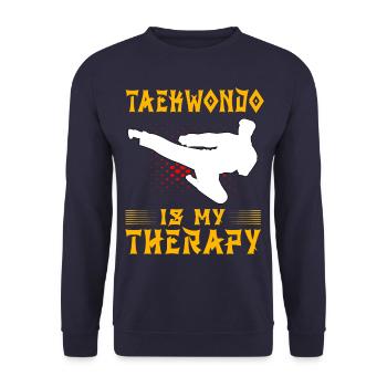 Le taekwondo est ma thérapie - Sweat-shirt Unisexe - marine - Devant - Alina (178cm) & Michal (187cm)