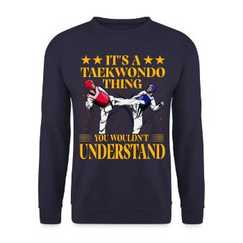 C’est un truc de taekwondo que vous ne comprendriez pas - Sweat-shirt Unisexe - marine - Devant - Alina (178cm) & Michal (187cm)