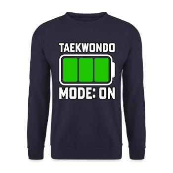 Taekwondo-Modus Ein - Unisex Pullover - Navy - Vorne - Alina (178cm) & Michal (187cm)
