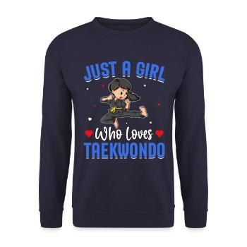 Juste une fille qui aime le taekwondo - Sweat-shirt Unisexe - marine - Devant - Alina (178cm) & Michal (187cm)