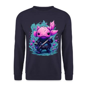 Axolotl - Unisex Pullover - Navy - Vorne - Alina (178cm) & Michal (187cm)