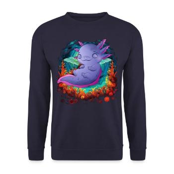 Axolotl - Unisex Pullover - Navy - Vorne - Alina (178cm) & Michal (187cm)
