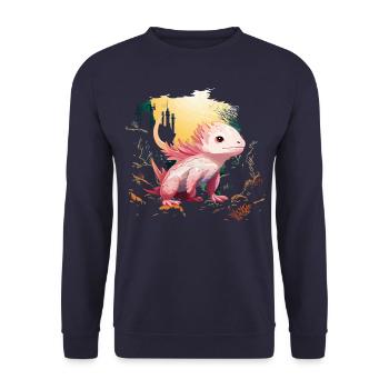 axolotl - Sweat-shirt Unisexe - marine - Devant - Alina (178cm) & Michal (187cm)