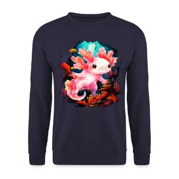 Axolotl - Unisex Pullover - Navy - Vorne - Alina (178cm) & Michal (187cm)