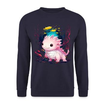 axolotl - Sweat-shirt Unisexe - marine - Devant - Alina (178cm) & Michal (187cm)