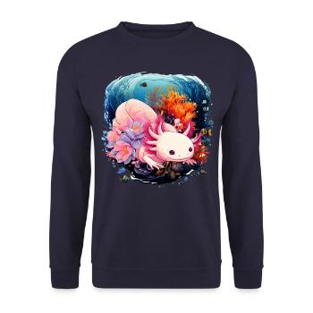 axolotl - Sweat-shirt Unisexe - marine - Devant - Alina (178cm) & Michal (187cm)