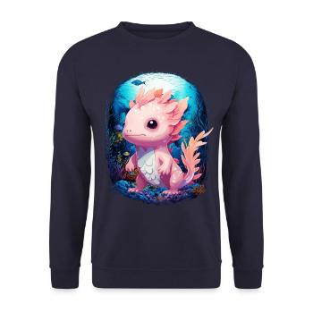 Axolotl - Unisex Sweatshirt - navy - Front - Alina (178cm) & Michal (187cm)