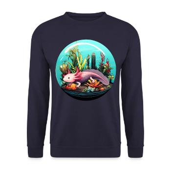 Axolotl - Unisex Pullover - Navy - Vorne - Alina (178cm) & Michal (187cm)