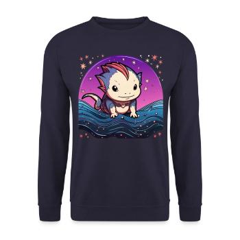 axolotl - Sweat-shirt Unisexe - marine - Devant - Alina (178cm) & Michal (187cm)