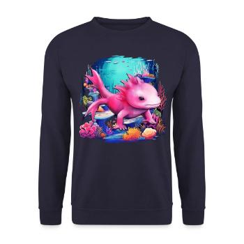 Axolotl - Unisex Pullover - Navy - Vorne - Alina (178cm) & Michal (187cm)