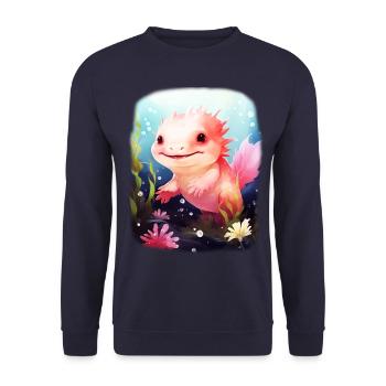 axolotl - Sweat-shirt Unisexe - marine - Devant - Alina (178cm) & Michal (187cm)