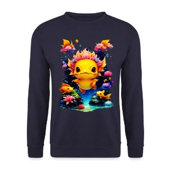 axolotl - Sweat-shirt Unisexe - marine - Devant - Alina (178cm) & Michal (187cm)