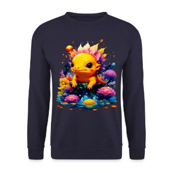 Axolotl - Sweat-shirt Unisexe - marine - Devant - Alina (178cm) & Michal (187cm)