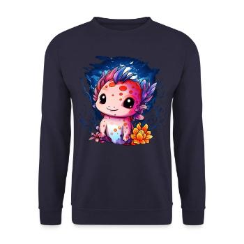 Axolotl - Unisex Pullover - Navy - Vorne - Alina (178cm) & Michal (187cm)