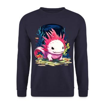 Axolotl - Sweat-shirt Unisexe - marine - Devant - Alina (178cm) & Michal (187cm)