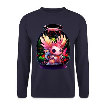 axolotl - Sweat-shirt Unisexe - marine - Devant - Alina (178cm) & Michal (187cm)