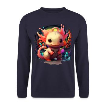 Axolotl - Sweat-shirt Unisexe - marine - Devant - Alina (178cm) & Michal (187cm)