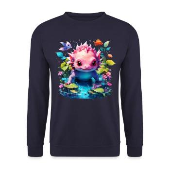 axolotl - Sweat-shirt Unisexe - marine - Devant - Alina (178cm) & Michal (187cm)