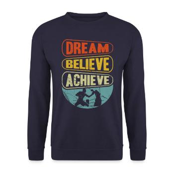 Dream Believe Achieve Boxing - Unisex Sweatshirt - navy - Front - Alina (178cm) & Michal (187cm)