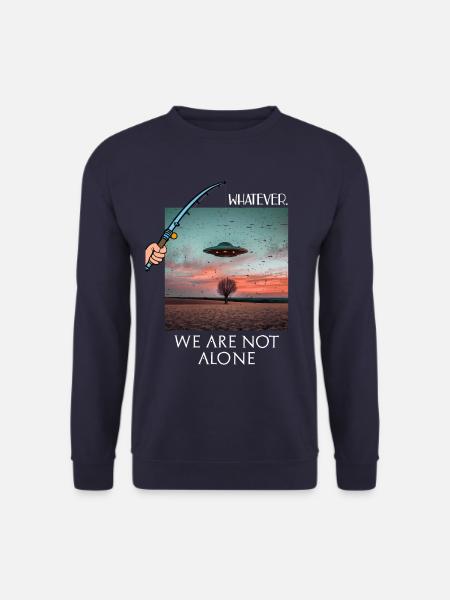Ufo vi er ikke alene Falsk Ufo med Angel Funny - Unisex sweater - marineblå