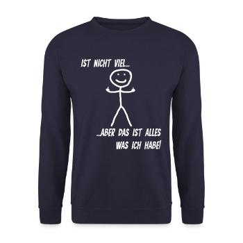 It's not much, but all I've got is middle finger - Unisex Sweatshirt - navy - Front - Alina (178cm) & Michal (187cm)