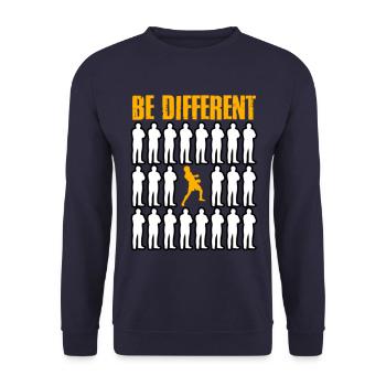 Sei anders Boxen - Unisex Pullover - Navy - Vorne - Alina (178cm) & Michal (187cm)