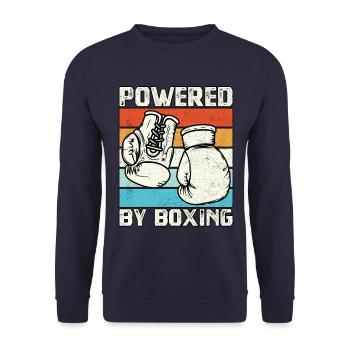 Angetrieben vom Boxen - Unisex Pullover - Navy - Vorne - Alina (178cm) & Michal (187cm)