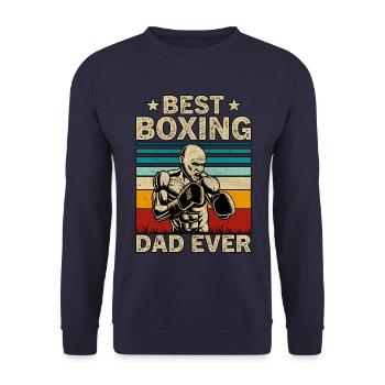 Bester Boxvater aller Zeiten - Unisex Pullover - Navy - Vorne - Alina (178cm) & Michal (187cm)