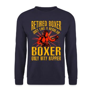 Boxer im Ruhestand - Unisex Pullover - Navy - Vorne - Alina (178cm) & Michal (187cm)