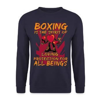 Boxen - Unisex Pullover - Navy - Vorne - Alina (178cm) & Michal (187cm)