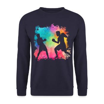 Boxing - Unisex Sweatshirt - navy - Front - Alina (178cm) & Michal (187cm)