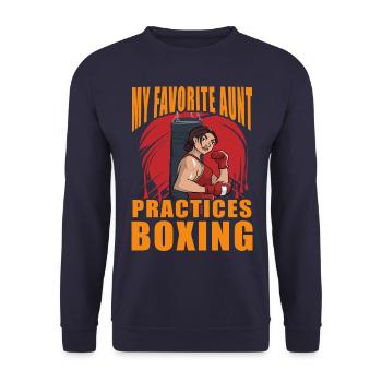 MEINE Lieblingstante trainiert Boxen - Unisex Pullover - Navy - Vorne - Alina (178cm) & Michal (187cm)