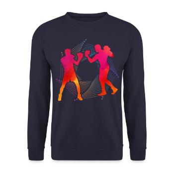 Boxen - Unisex Pullover - Navy - Vorne - Alina (178cm) & Michal (187cm)