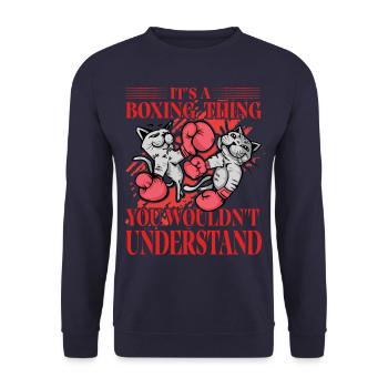 Es ist eine Boxsache, die man nicht verstehen würde - Unisex Pullover - Navy - Vorne - Alina (178cm) & Michal (187cm)
