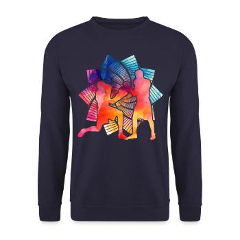 Boxing - Unisex Sweatshirt - navy - Front - Alina (178cm) & Michal (187cm)