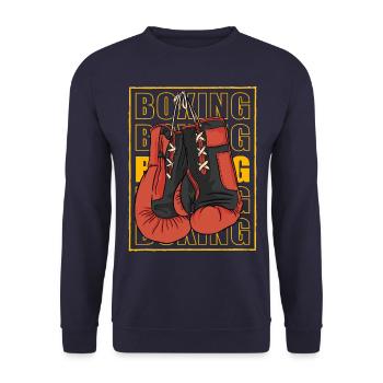 Boxing - Unisex Sweatshirt - navy - Front - Alina (178cm) & Michal (187cm)