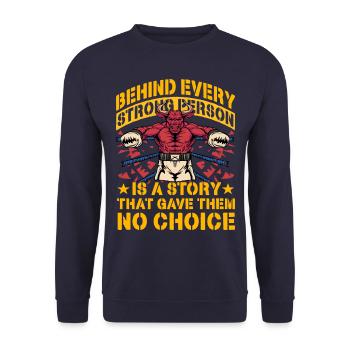 Boxzitat Stolzer Spruch - Unisex Pullover - Navy - Vorne - Alina (178cm) & Michal (187cm)