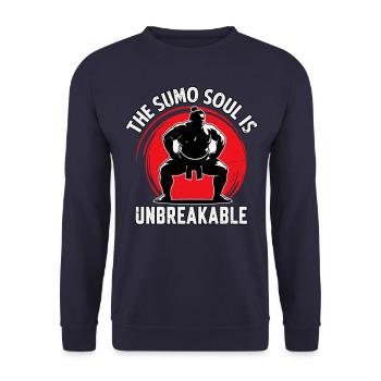 The Sumo Soul is unbreakable - Unisex Sweatshirt - navy - Front - Alina (178cm) & Michal (187cm)