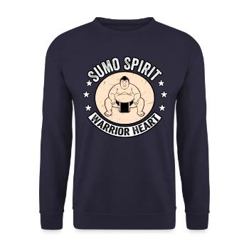 Sumo Spirit Warrior Heart - Unisex Sweatshirt - navy - Front - Alina (178cm) & Michal (187cm)