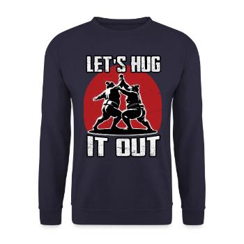 Let's hug it out Sumo - Unisex Sweatshirt - navy - Front - Alina (178cm) & Michal (187cm)