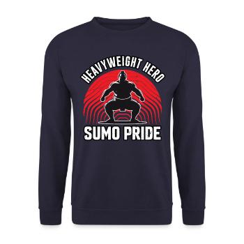 Heavyweight Hero Sumo Pride - Unisex Sweatshirt - navy - Front - Alina (178cm) & Michal (187cm)