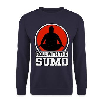 Roulez avec le sumo - Sweat-shirt Unisexe - marine - Devant - Alina (178cm) & Michal (187cm)