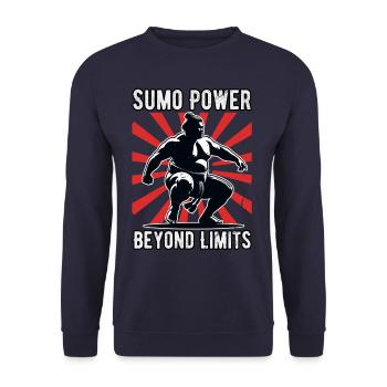 Sumo-Kraft jenseits der Grenzen - Unisex Pullover - Navy - Vorne - Alina (178cm) & Michal (187cm)